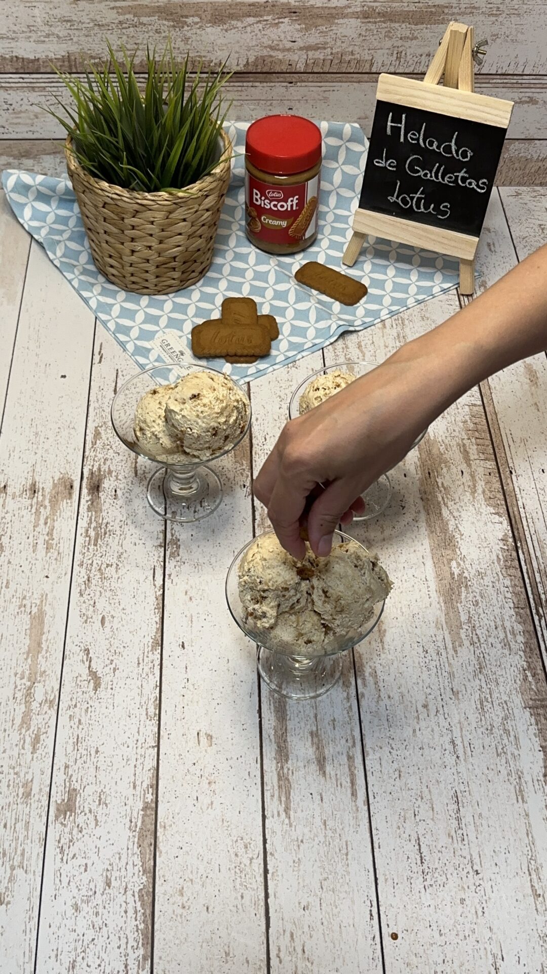 Helado de galletas Lotus_17 Decoramos con trocitos de galletas Lotus