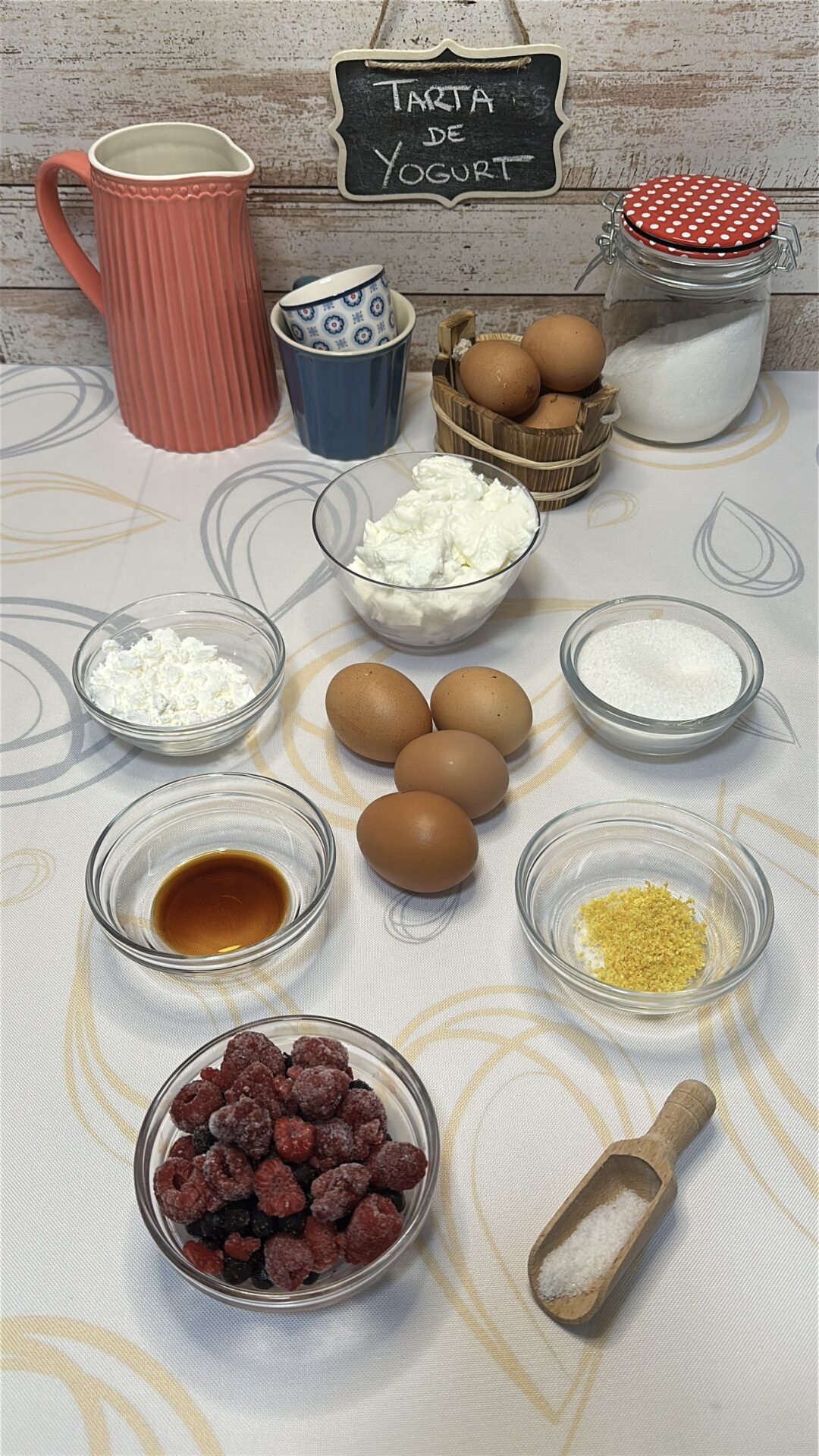 Ingredientes de nuestra tarta de yogurt