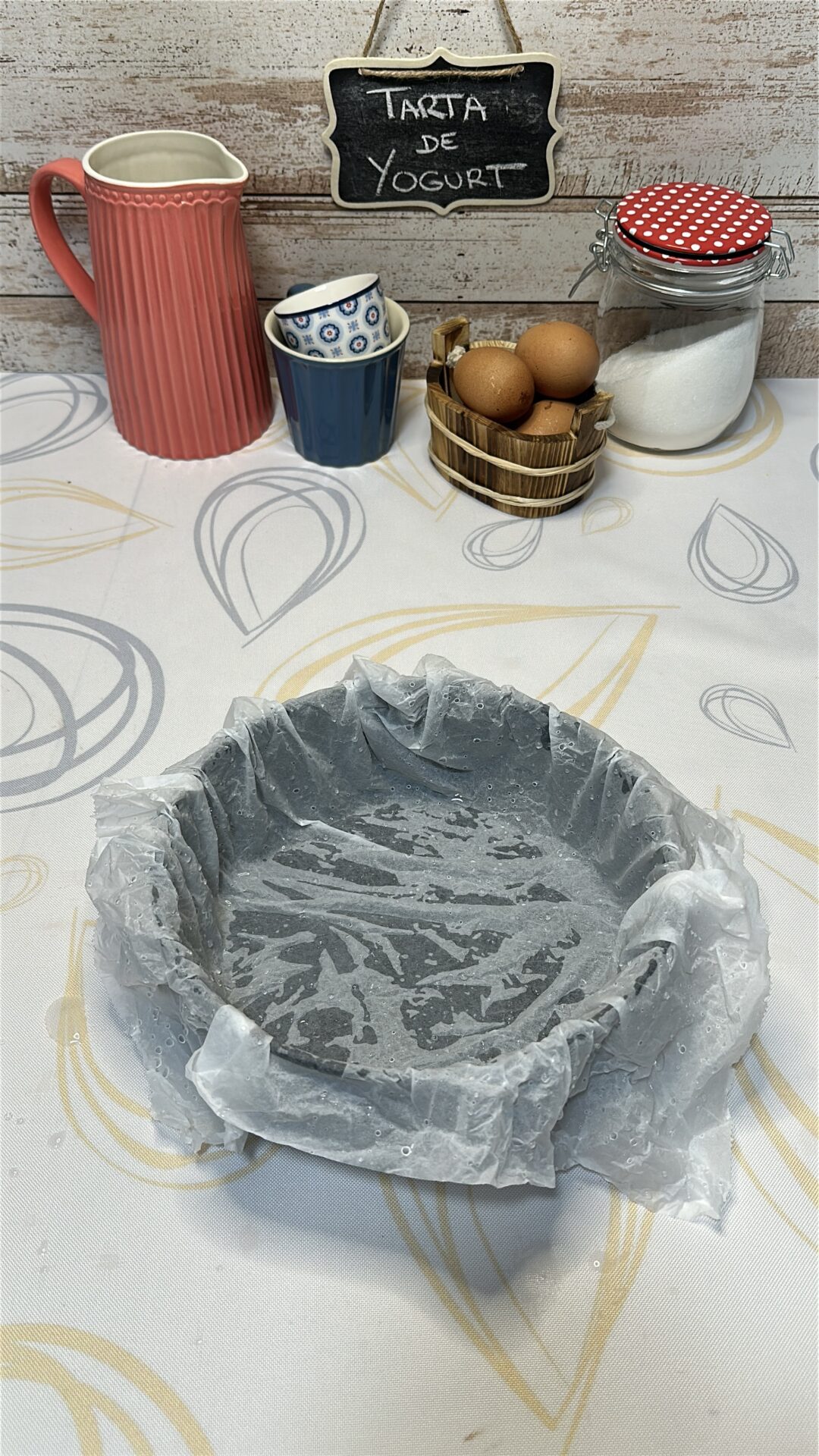 Molde preparado de nuestra tarta de yogurt