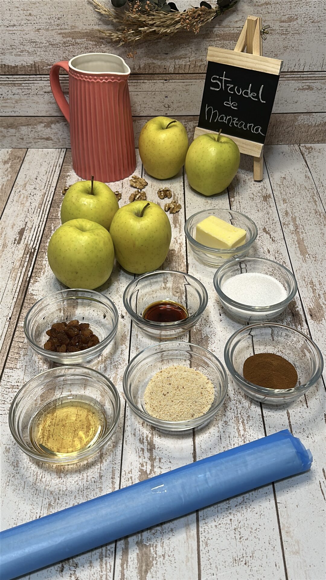 Ingredientes de nuestro strudel de manzana