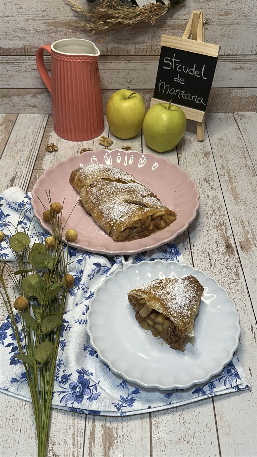 Increíblemente aromático y apetitoso strudel de manzana
