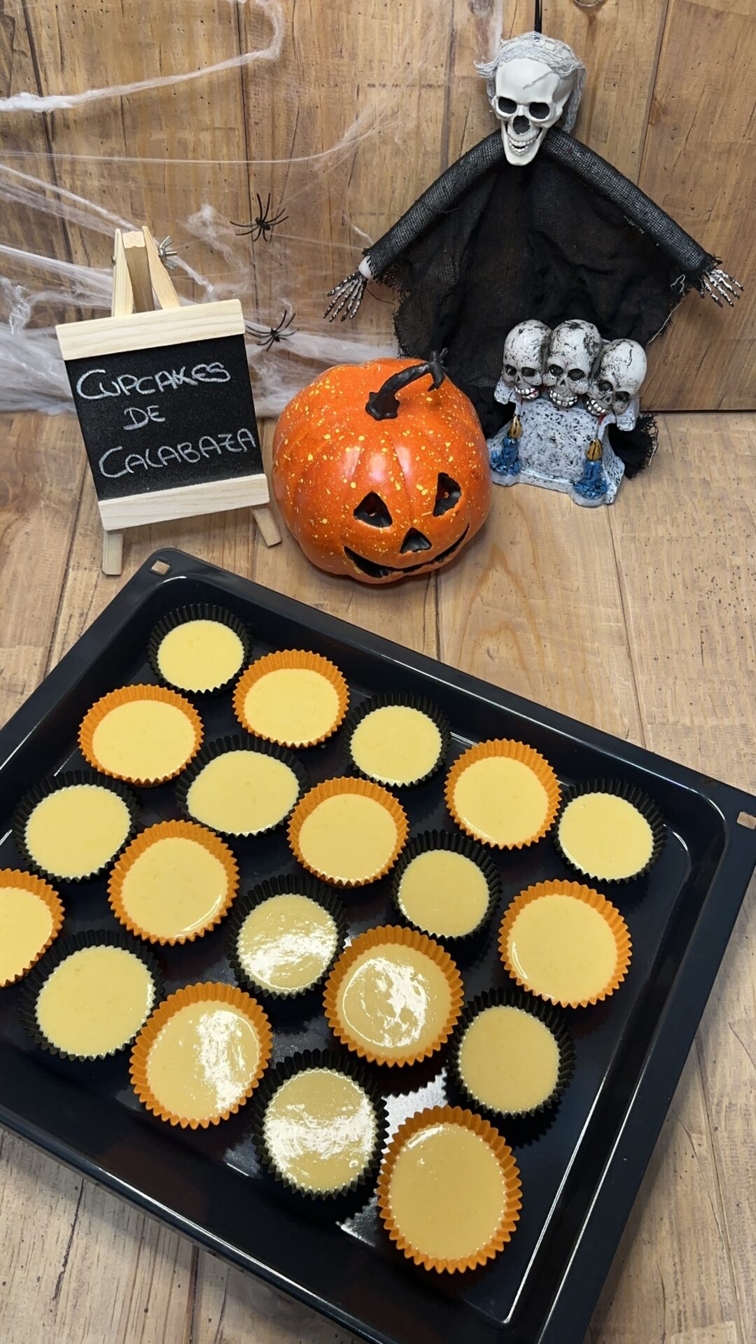 Nuestros cupcakes de calabaza preparados para hornear