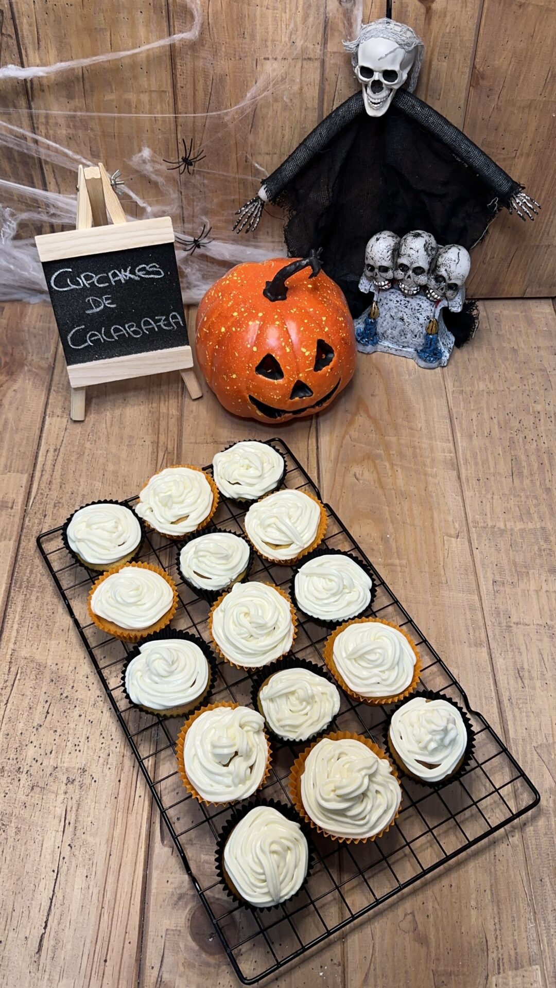 Nuestros cupcakes de calabaza listos para decorar