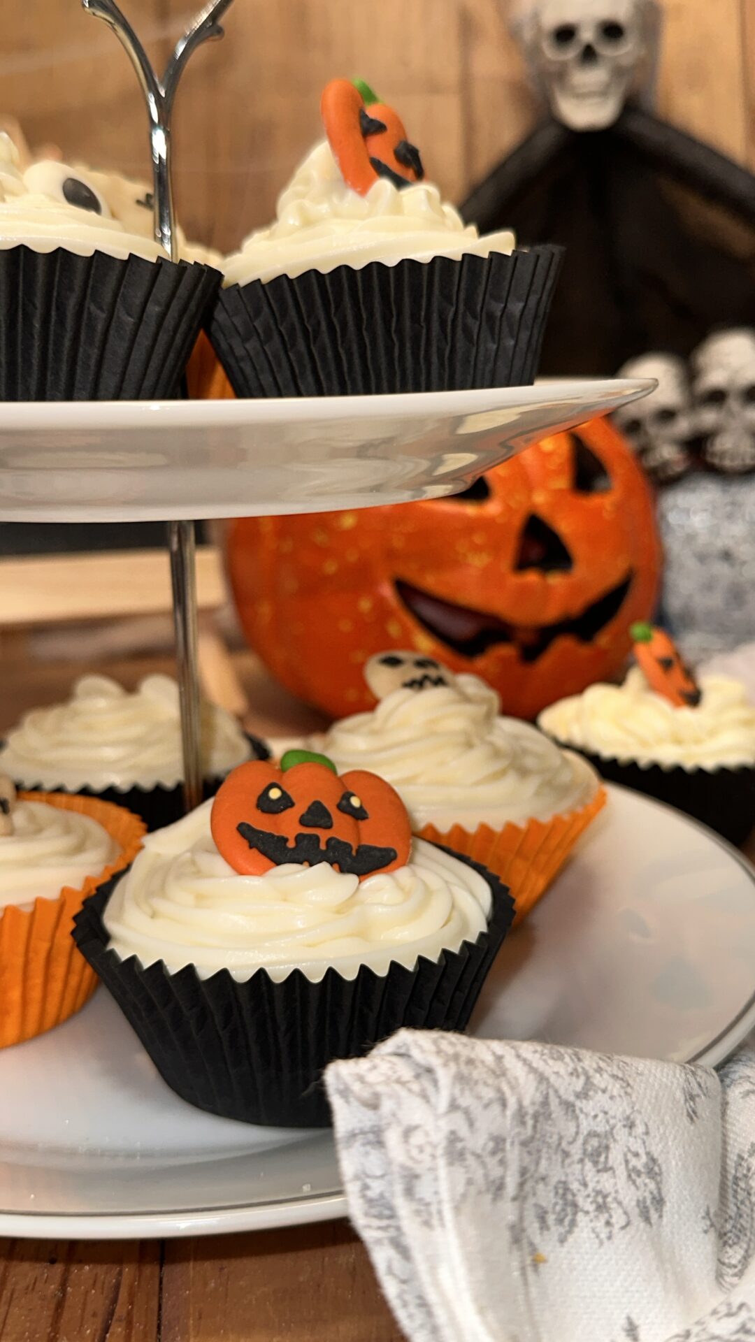 Espeluznantes y deliciosos cupcakes de calabaza