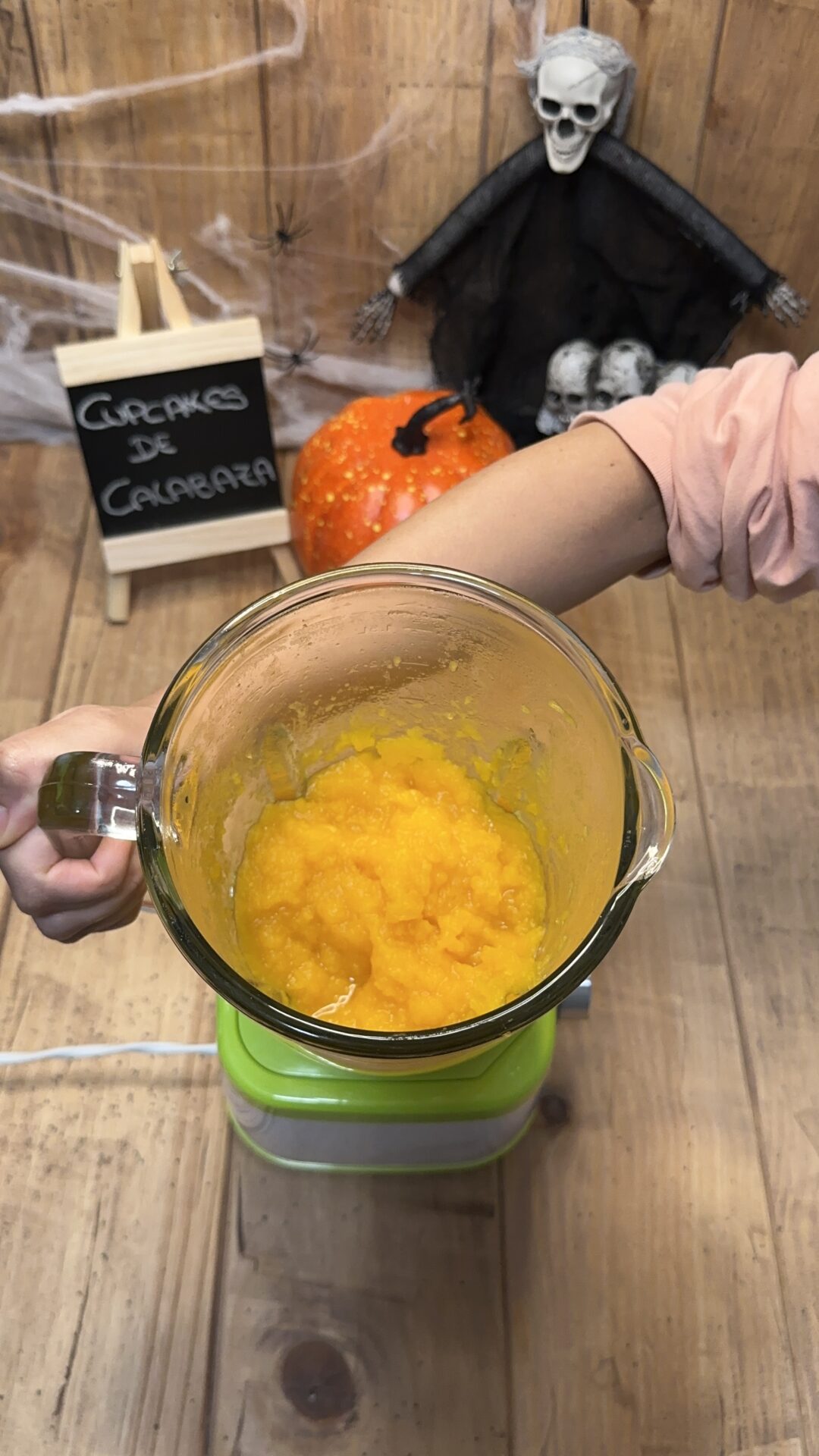 Trituramos y reservamos la calabaza cocida