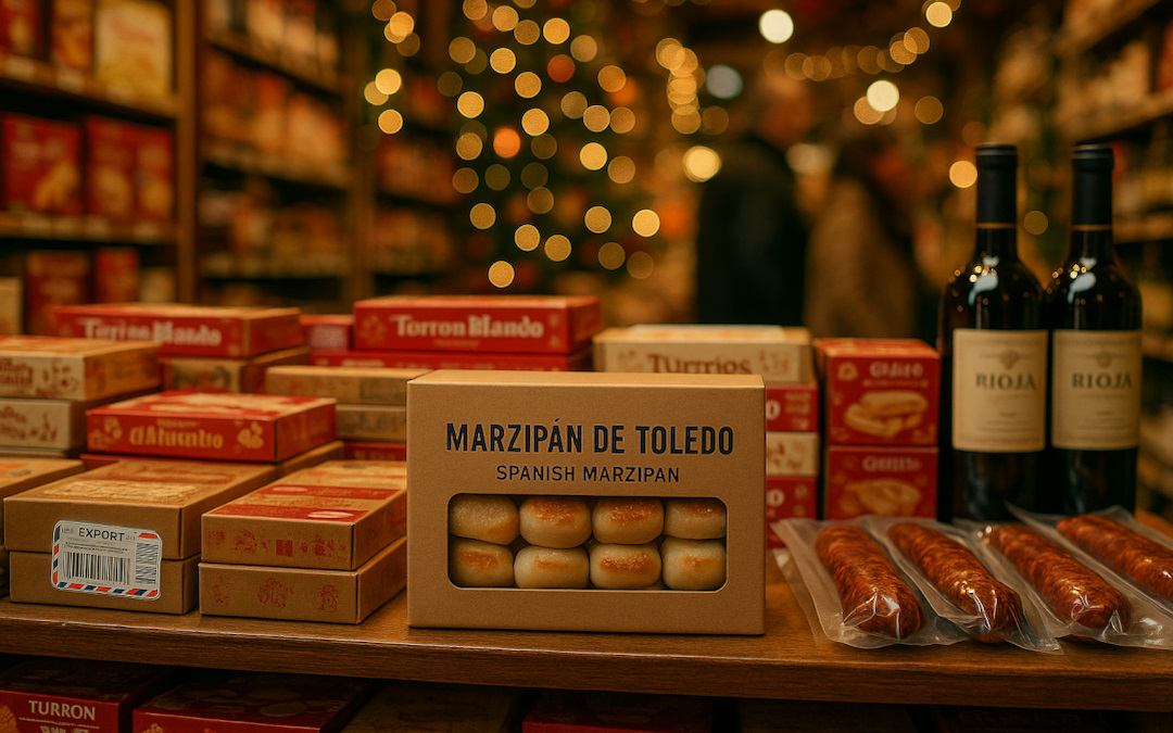 Escaparate fuera de nuestras fronteras con productos típicos de España