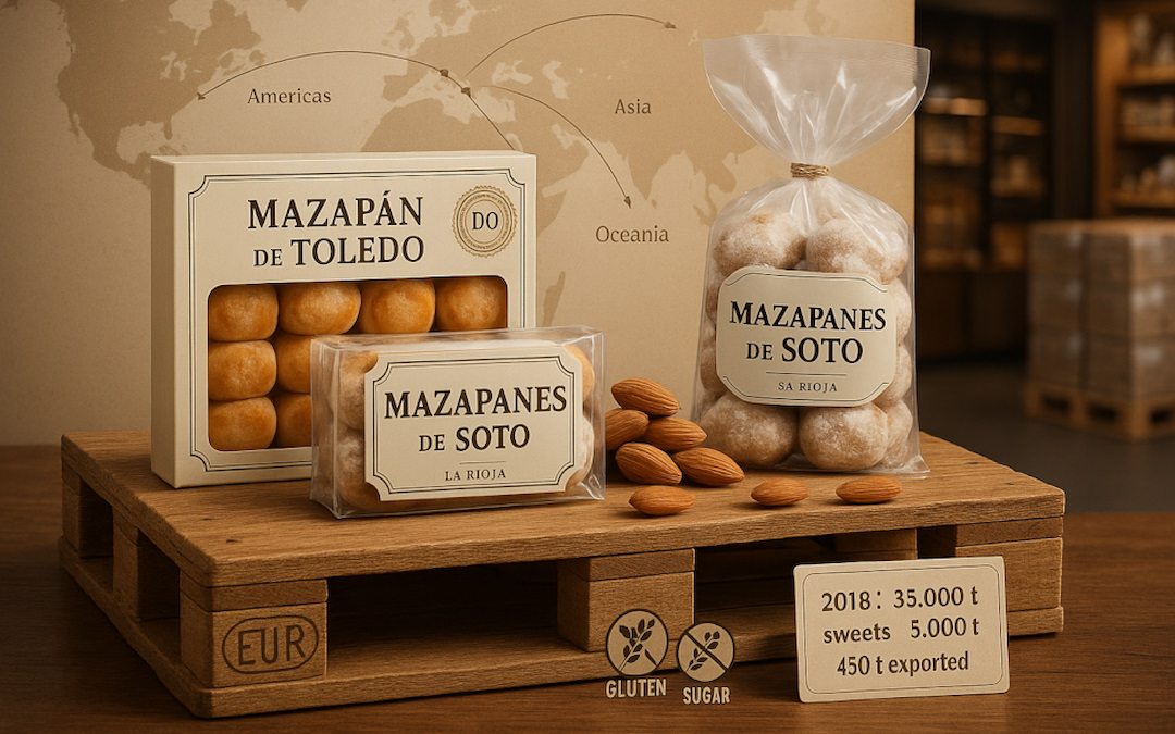 Representación gráfica del comercio exterior del mazapán