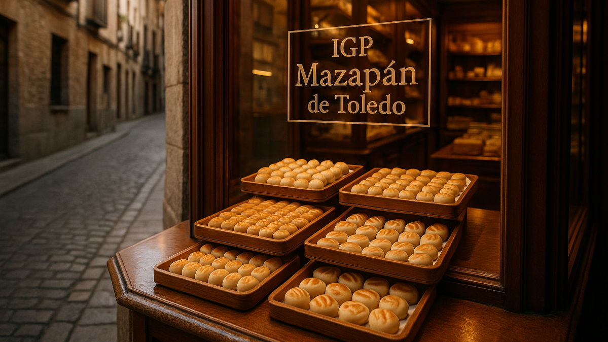 Escaparate de una tienda de mazapán en Toledo