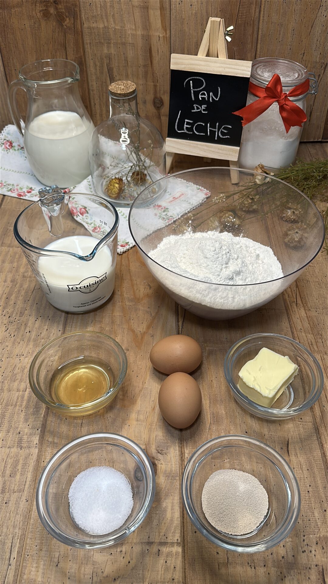 Ingredientes de nuestro pan de leche