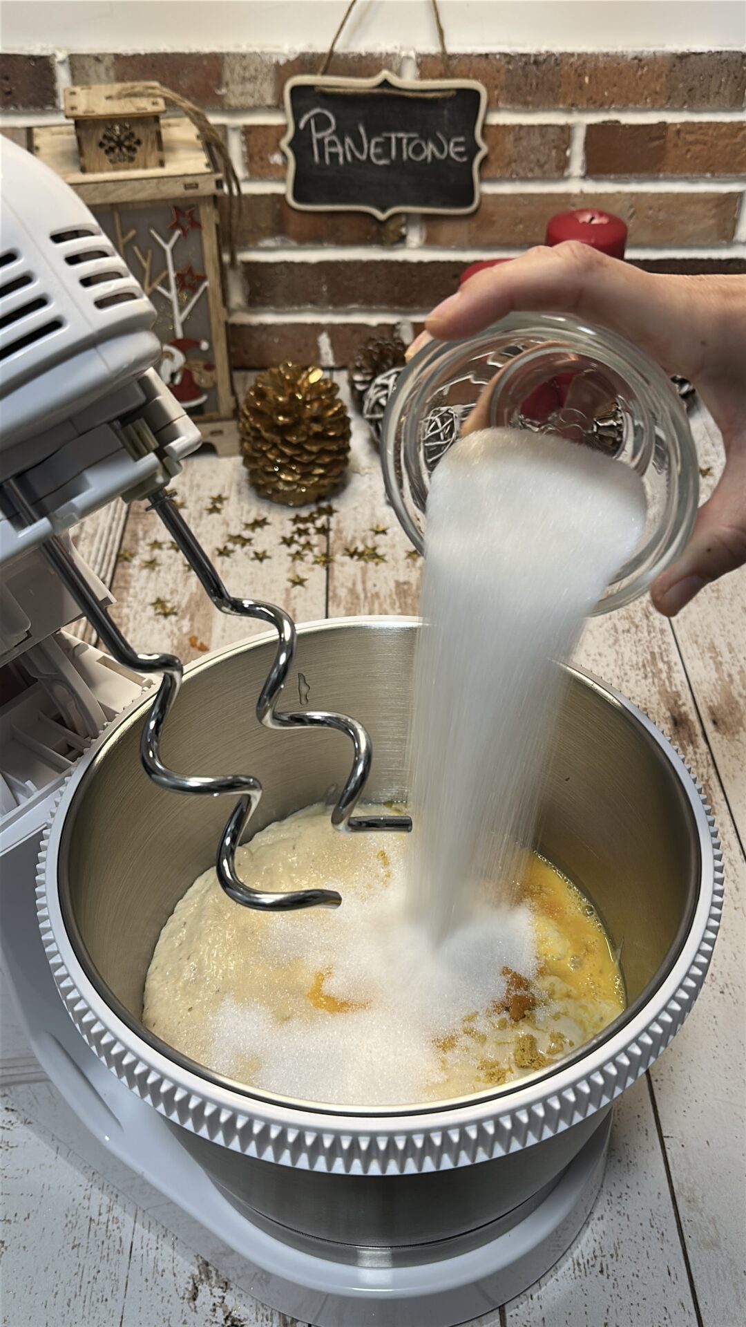 Añadimos los ingredientes en la amasadora