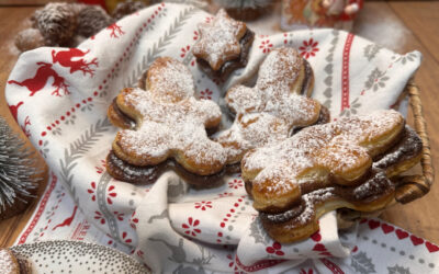 Muñecos navideños de hojaldre