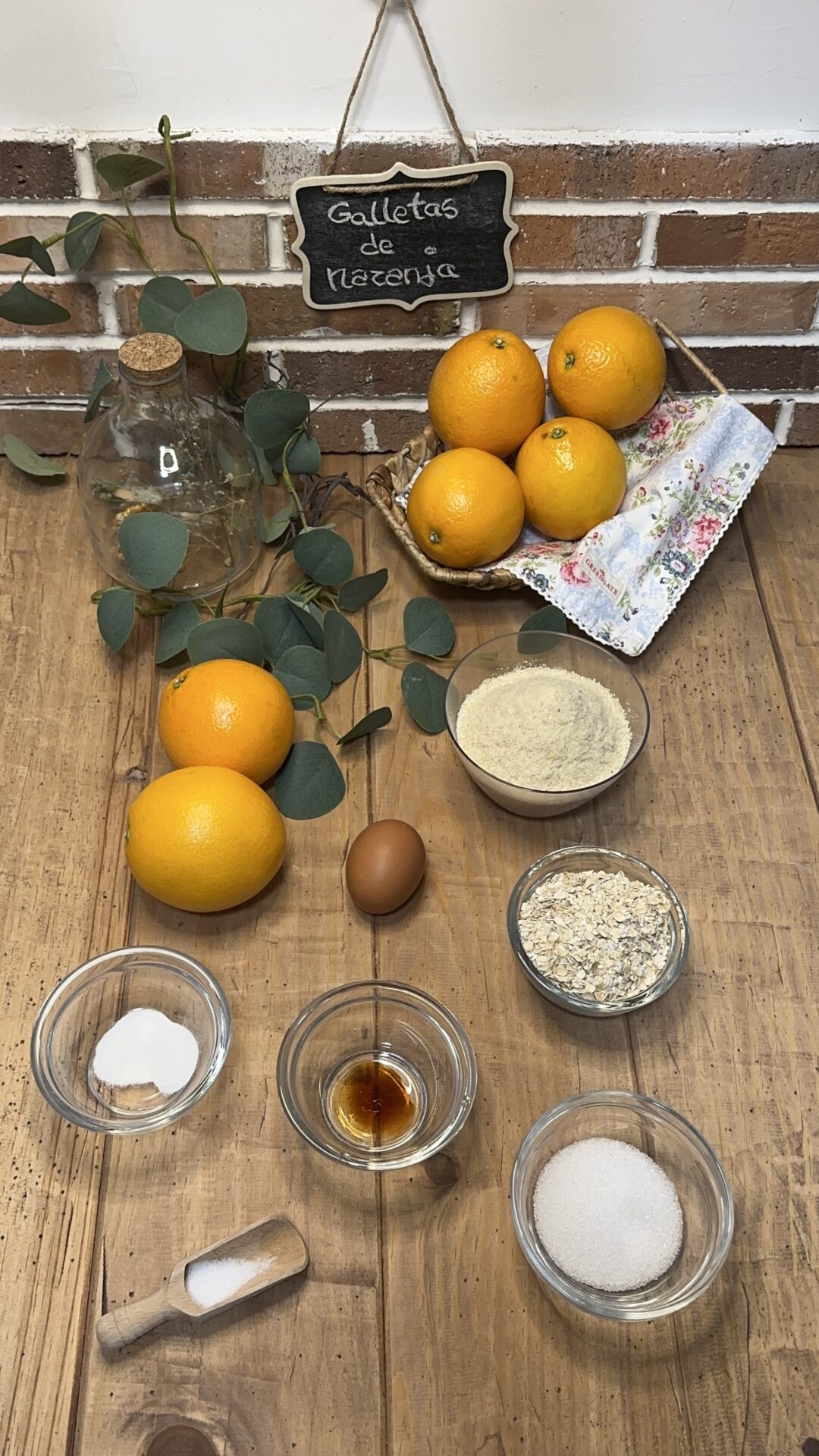 Ingredientes de nuestras galletas de naranja
