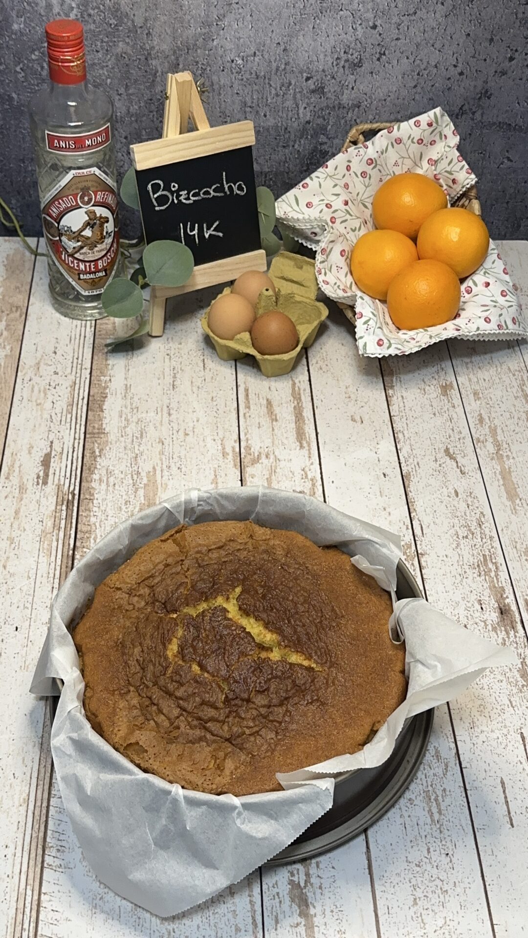 Nuestro bizcocho 14K recién salido del horno