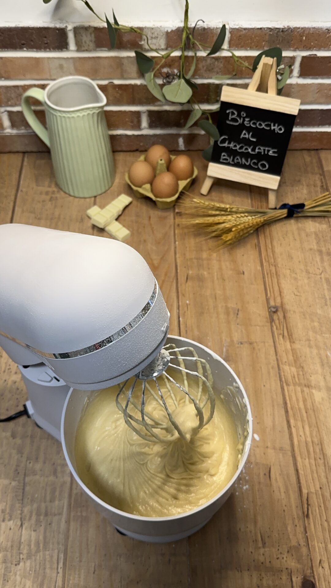 La masa de nuestro bizcocho al chocolate blanco