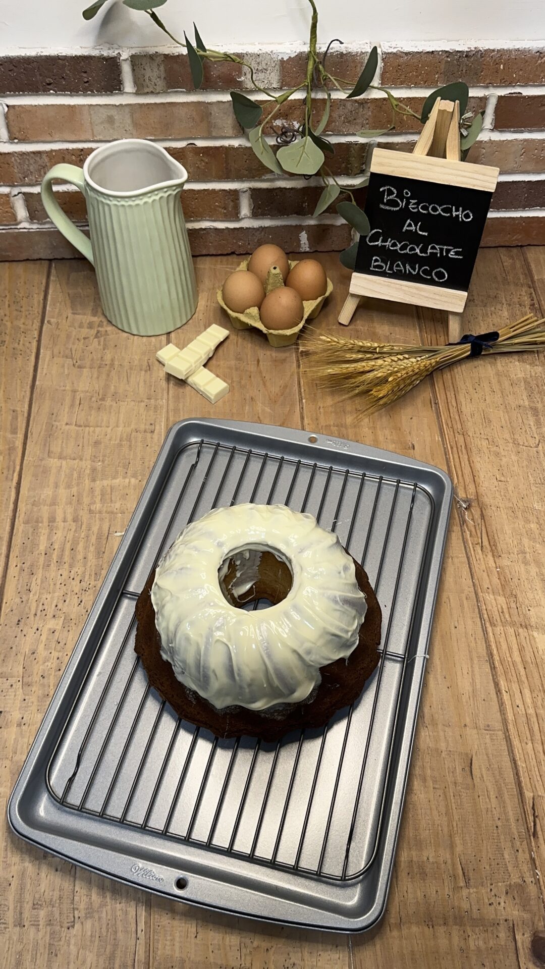 Resultado final de nuestro bizcocho al chocolate blanco