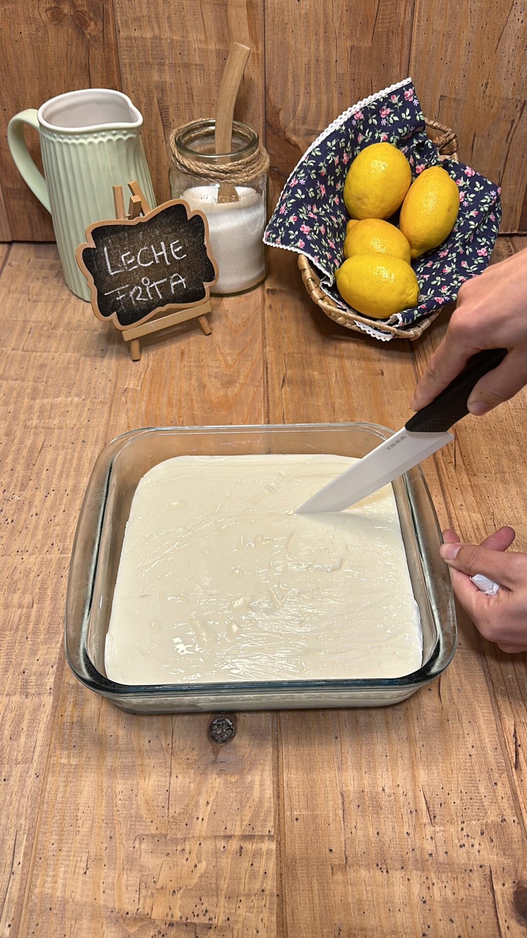 Cortamos la leche en las porciones deseadas