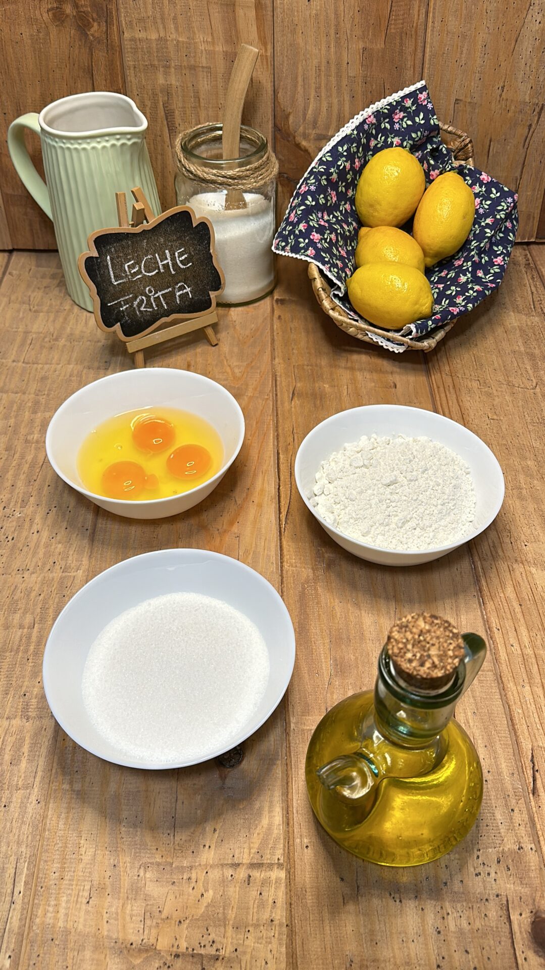 Ingredientes para el rebozado de nuestra leche frita