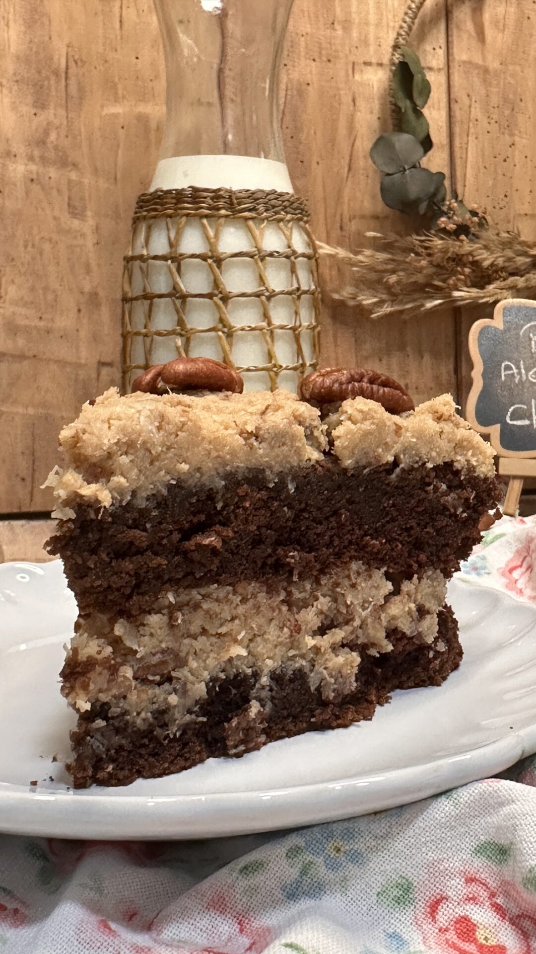 Una porción de nuestro exquisito pastel alemán de chocolate