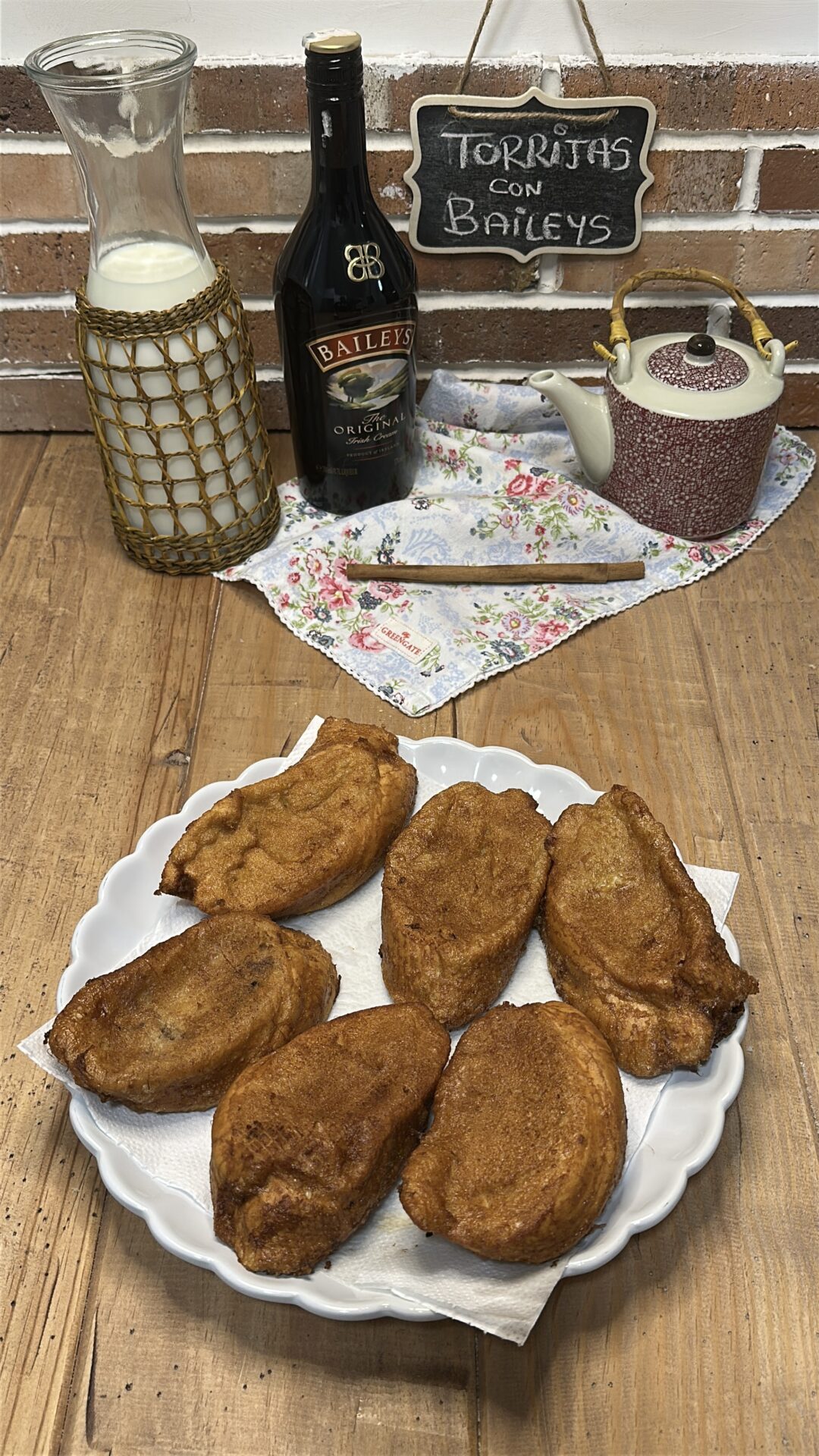 Nuestras torrijas de Baileys recién fritas