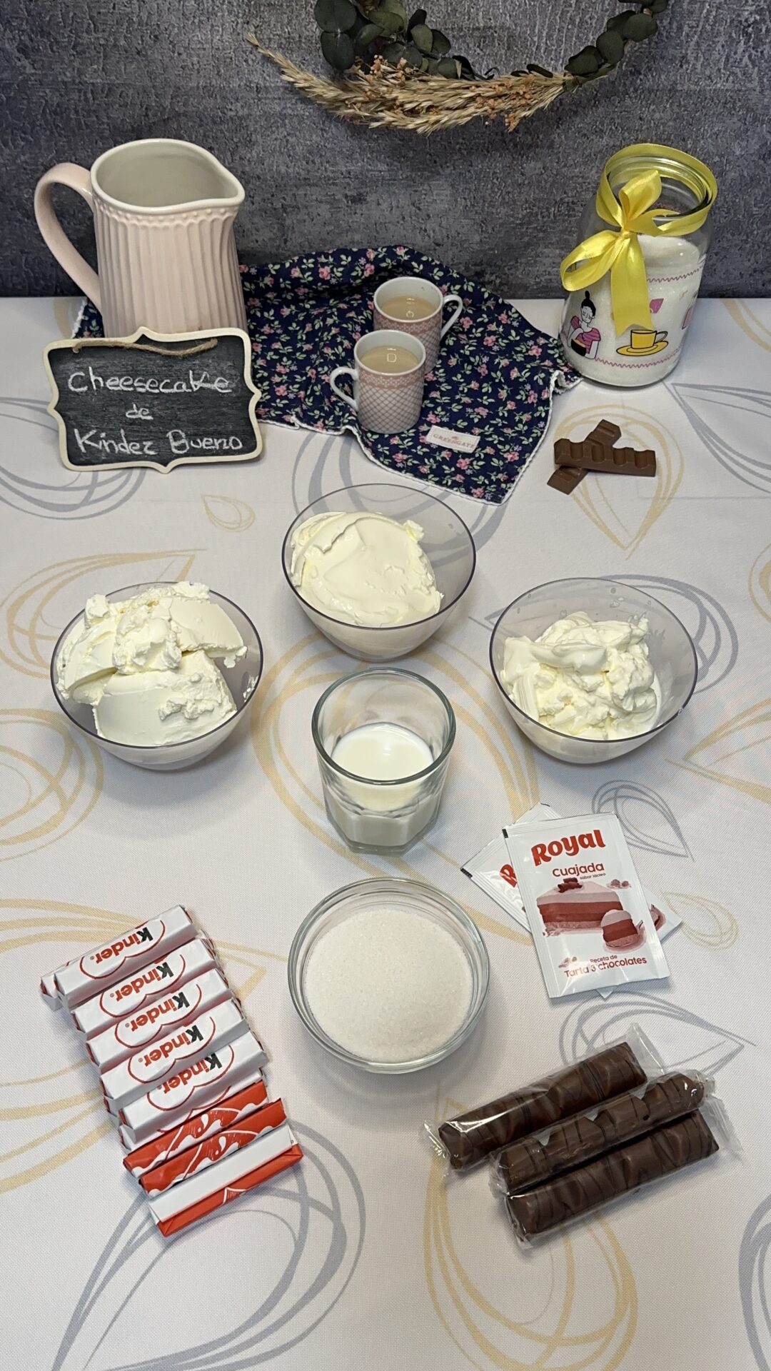 Ingredientes de nuestra cheesecake Kinder