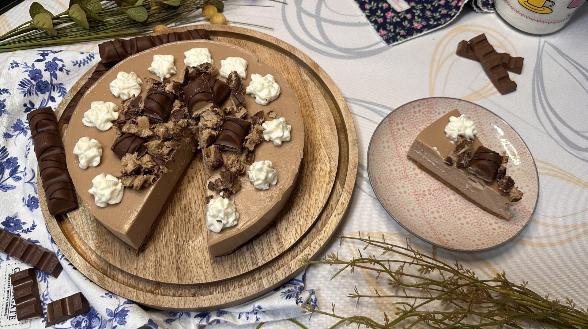 Nuestro cheesecake Kinder lista para ser devorada