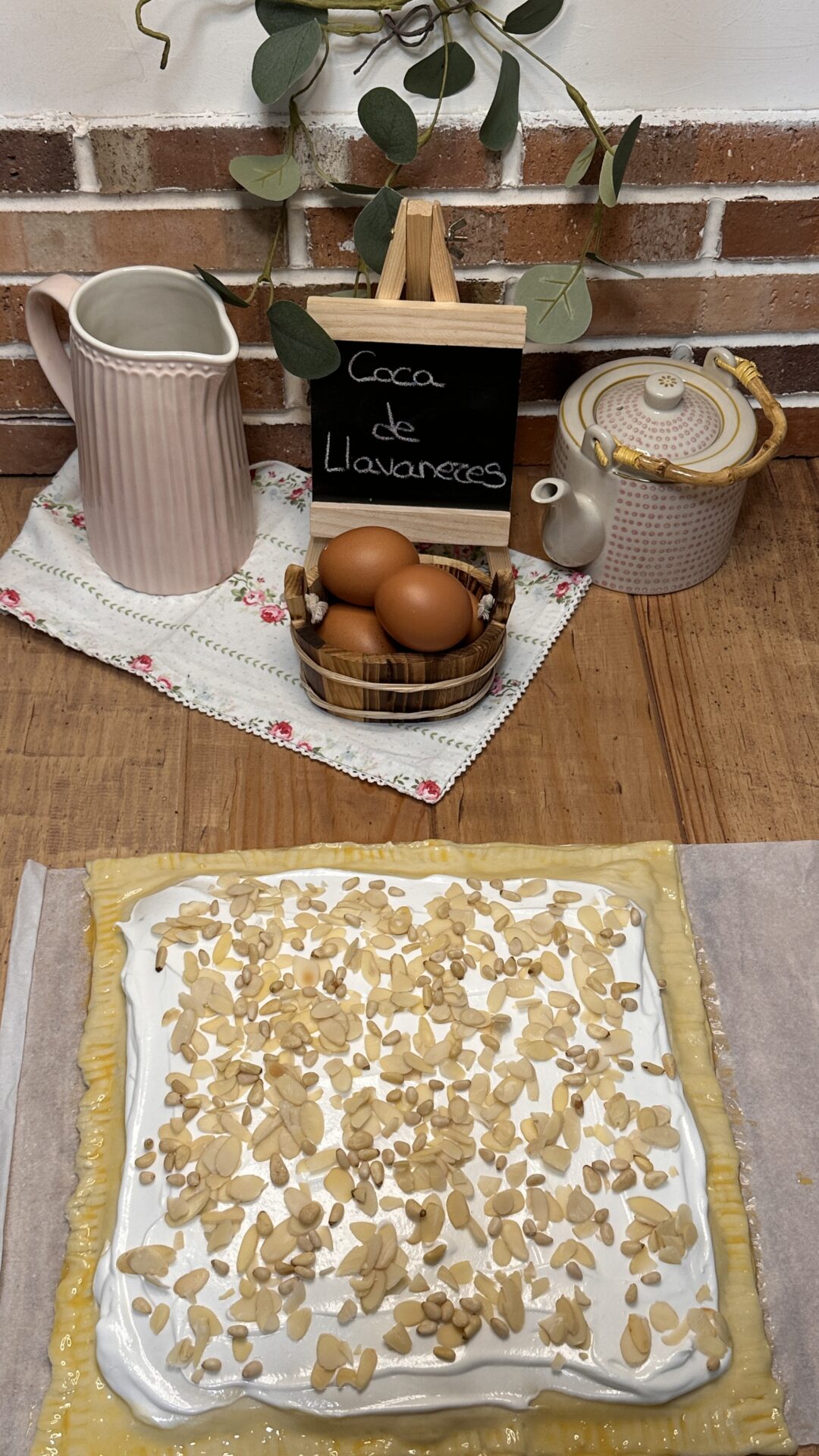 Nuestra coca de Llavaneres preparada para hornear