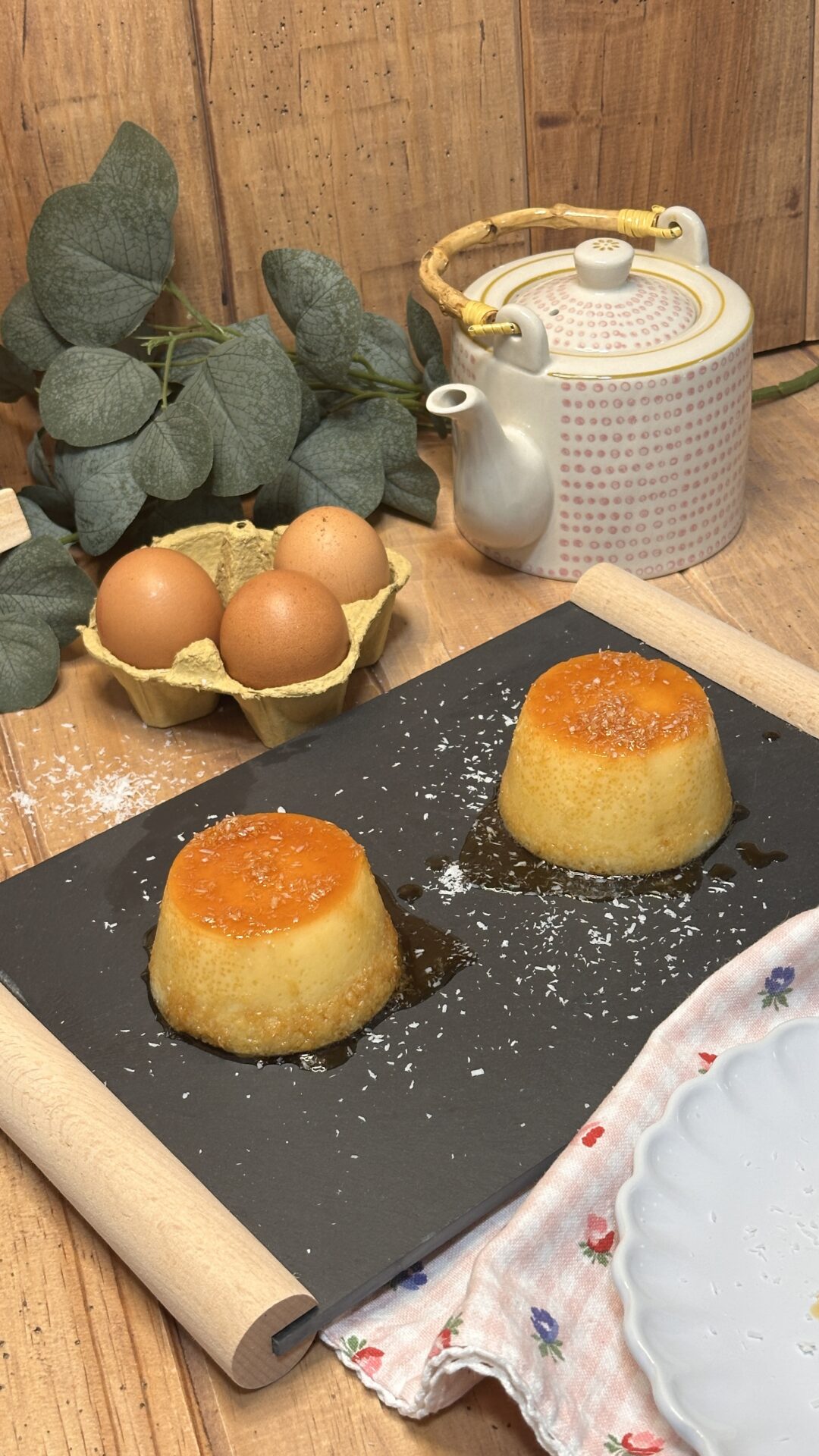 Cremoso y delicioso flan de coco