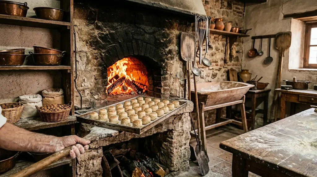 Horno de leña utilizado en la elaboración tradicional del mazapán de Soto